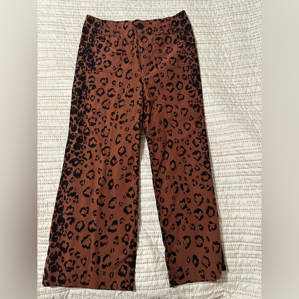 Maeve Brown Leopard Print Cropped Pants - Picture 3 of 7